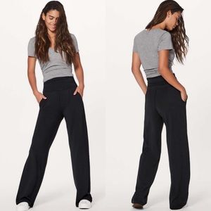 lululemon Take It Easy Wide-Leg High-Rise Pant 33" Black Sz12